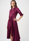 Joseph Ribkoff Taffeta Wrap Midi Dress, Berry Pink