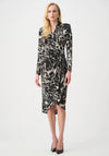 Joseph Ribkoff Animal Print Sheath Wrap Dress, Grey and Black