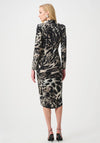 Joseph Ribkoff Animal Print Sheath Wrap Dress, Grey and Black