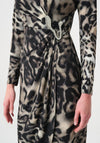 Joseph Ribkoff Animal Print Sheath Wrap Dress, Grey and Black