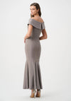 Joseph Ribkoff Sparkle Knit Off-The-Shoulder Midi Dress, Silver