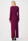 Joseph Ribkoff Silky Knit with Fringe Midi Dress, Berry Pink