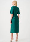Joseph Ribkoff Satin Knit Wrap with Buckle Detail Dress, Green