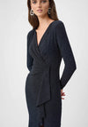 Joseph Ribkoff Sparkle Knit Wrap Gown, Navy