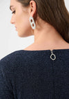 Joseph Ribkoff Sparkle Knit Wrap Gown, Navy