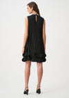 Joseph Ribkoff Pleated Embellished A-Line Midi Dress, Black