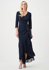 Joseph Ribkoff Scuba Chiffon Trumpet Dress, Navy