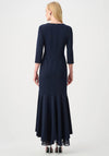 Joseph Ribkoff Scuba Chiffon Trumpet Dress, Navy