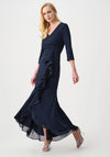 Joseph Ribkoff Scuba Chiffon Trumpet Dress, Navy