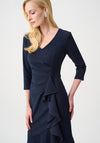 Joseph Ribkoff Scuba Chiffon Trumpet Dress, Navy