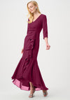 Joseph Ribkoff Scuba Chiffon Trumpet Dress, Berry Pink