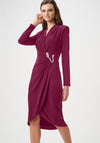 Joseph Ribkoff Silky Knit Wrap Midi Dress, Purple