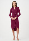 Joseph Ribkoff Silky Knit Wrap Midi Dress, Purple