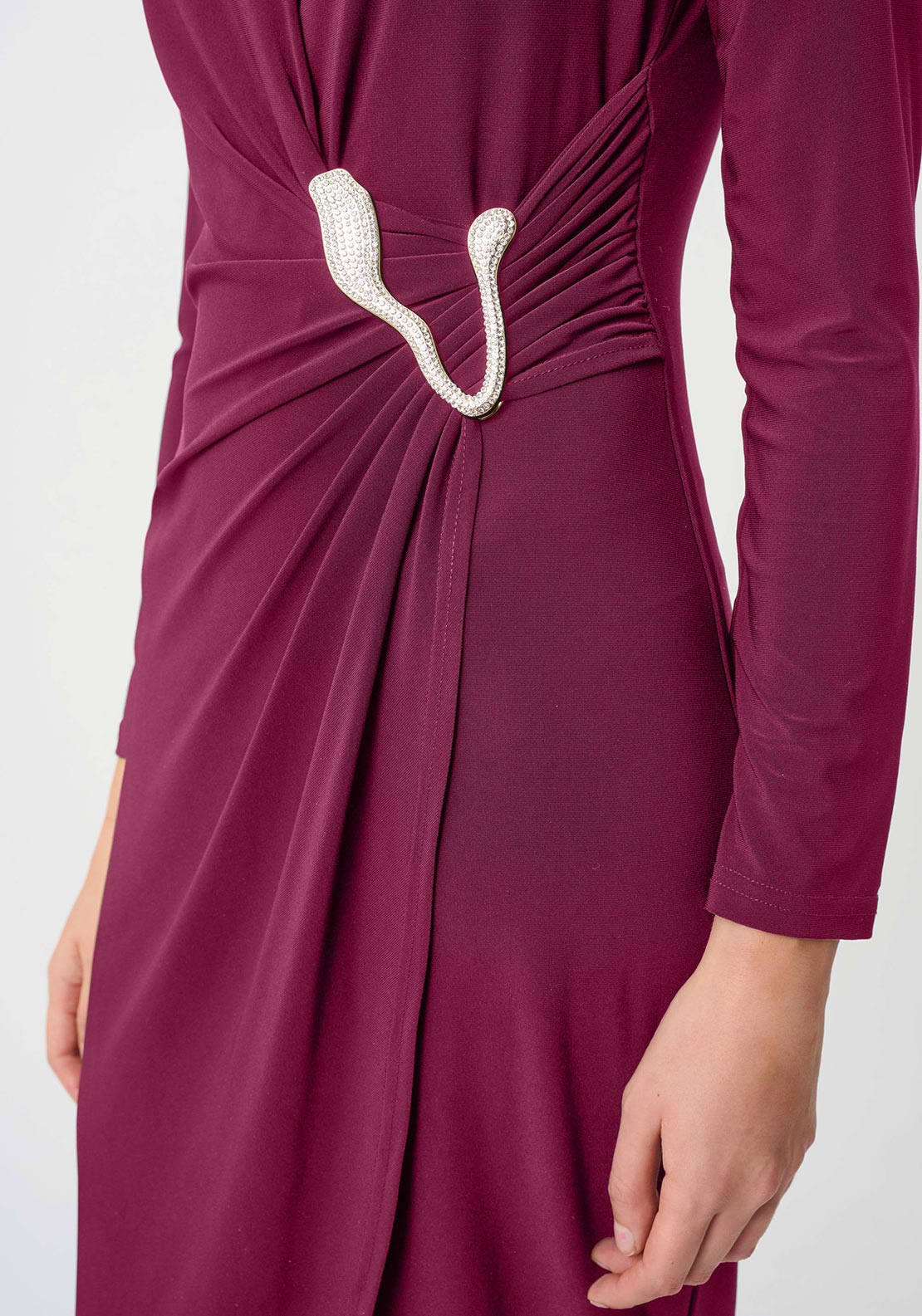 Joseph Ribkoff Silky Knit Wrap Midi Dress, Purple