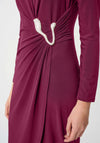 Joseph Ribkoff Silky Knit Wrap Midi Dress, Purple