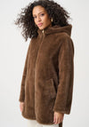 Joseph Ribkoff Faux Fur Hooded Coat, Brown