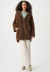 Joseph Ribkoff Faux Fur Hooded Coat, Brown