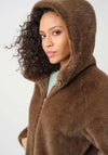 Joseph Ribkoff Faux Fur Hooded Coat, Brown