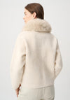 Joseph Ribkoff Detachable Faux Fur Collar Jacket, Cream