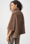 Joseph Ribkoff Faux Fur Cape-Style Jacket, Brown