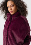 Joseph Ribkoff Faux Fur Boxy Vest, Purple