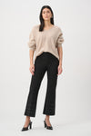 Joseph Ribkoff Flared Pull-On with Rhinestone Detail Trousers, Black