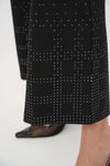 Joseph Ribkoff Flared Pull-On with Rhinestone Detail Trousers, Black