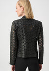 Joseph Ribkoff Faux Suede and Mesh Cropped Jacket, Black