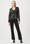 Joseph Ribkoff Faux Suede and Mesh Cropped Jacket, Black