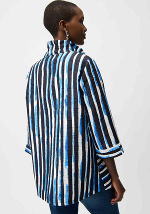 Joseph Ribkoff Jacquard Stripe Print Jacket, Black Multi
