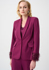 Joseph Ribkoff Fitted with Fringe Blazer, Berry Pink
