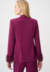Joseph Ribkoff Fitted with Fringe Blazer, Berry Pink