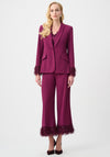 Joseph Ribkoff Fitted with Fringe Blazer, Berry Pink