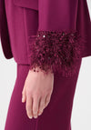 Joseph Ribkoff Fitted with Fringe Blazer, Berry Pink