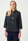 Joseph Ribkoff Foil Textured Jacquard Trapeze Jacket, Navy