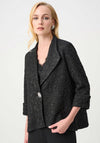 Joseph Ribkoff Textured Jacquard Lapel Collar Jacket, Black