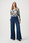 Joseph Ribkoff Featherwave Palazzo High Waisted Jeans, Dark Denim Blue