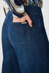 Joseph Ribkoff Featherwave Palazzo High Waisted Jeans, Dark Denim Blue