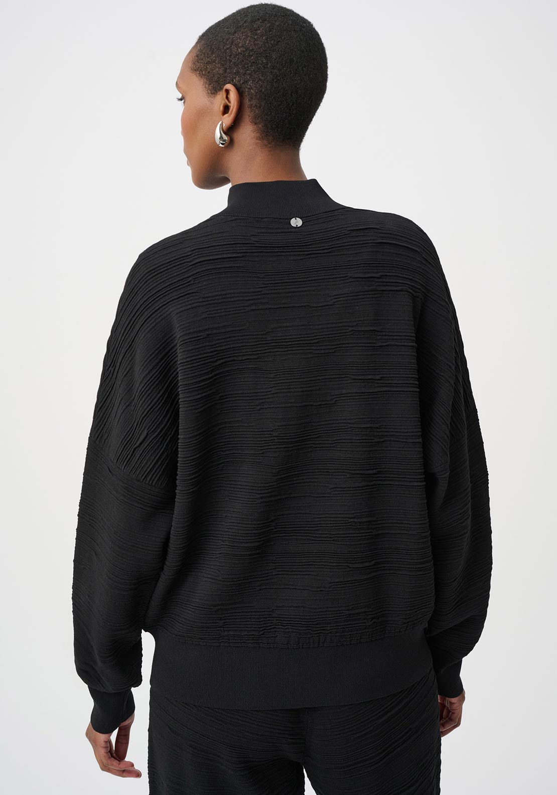 Joseph Ribkoff Half-Zip Textured Sweater, Black
