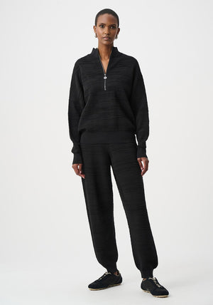 Joseph Ribkoff Half-Zip Textured Sweater, Black