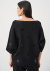 Joseph Ribkoff Boxy Embroidered Sweater, Black