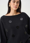 Joseph Ribkoff Boxy Embroidered Sweater, Black
