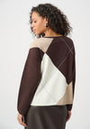 Joseph Ribkoff Argyle Pattern Crewneck Jumper, Brown Multi