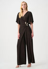Joseph Ribkoff Sparkle Knit Wide Leg Jumpsuit, Brown