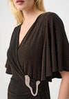Joseph Ribkoff Sparkle Knit Wide Leg Jumpsuit, Brown