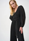 Joseph Ribkoff Chiffon Wide Leg Wrap Jumpsuit, Black