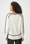 Joseph Ribkoff Contrast-Trim Knitted Sweater, Cream and Black