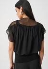 Joseph Ribkoff Chiffon and Silky Knit Mesh Top, Black