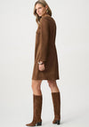 Joseph Ribkoff Suede with Link Detail Mini Dress, Brown