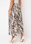 Joseph Ribkoff Linen Zebra Slit Detail Culottes, Cream & Brown